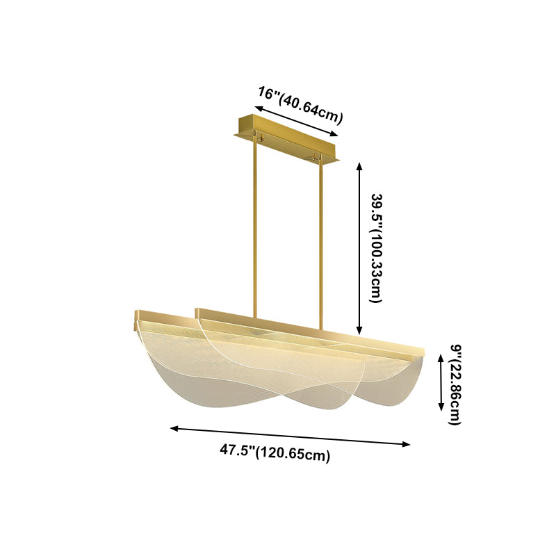 Modern Lighting Chandelier Island Lighting Fixtures Metal 3 Light Island Lights in Gold