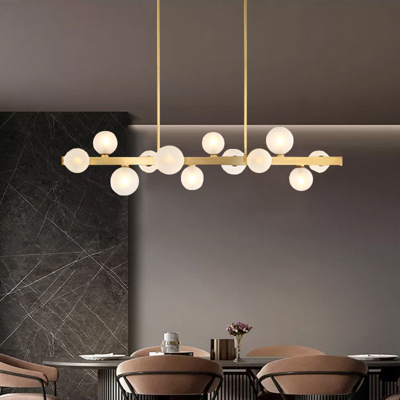 Modern Pendant Chandelier Globe Island Lighting Ideas Glass Island Ceiling Light in Gold