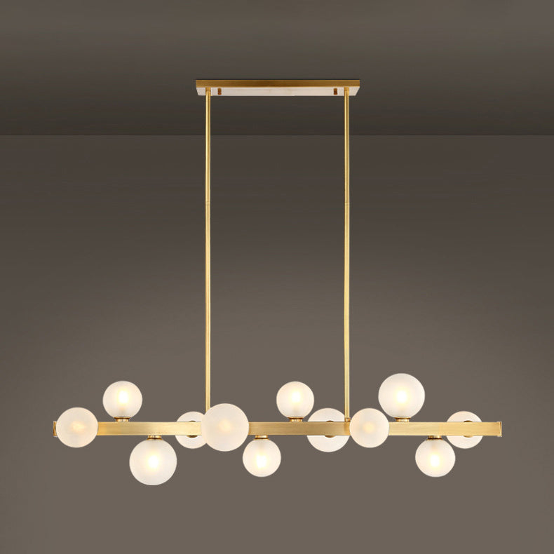 Modern Pendant Chandelier Globe Island Lighting Ideas Glass Island Ceiling Light in Gold