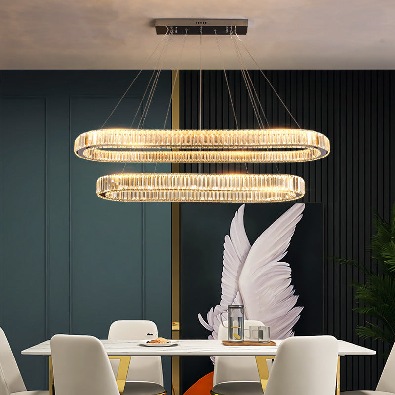 Oval Island Lighting Ideas Modern Chandelier Crystal 2 Light Island Ceiling Light in Gold Finish