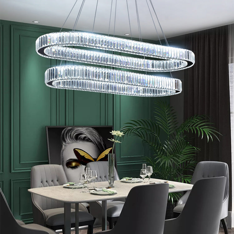 Oval Island Lighting Ideas Modern Chandelier Crystal 2 Light Island Ceiling Light in Gold Finish