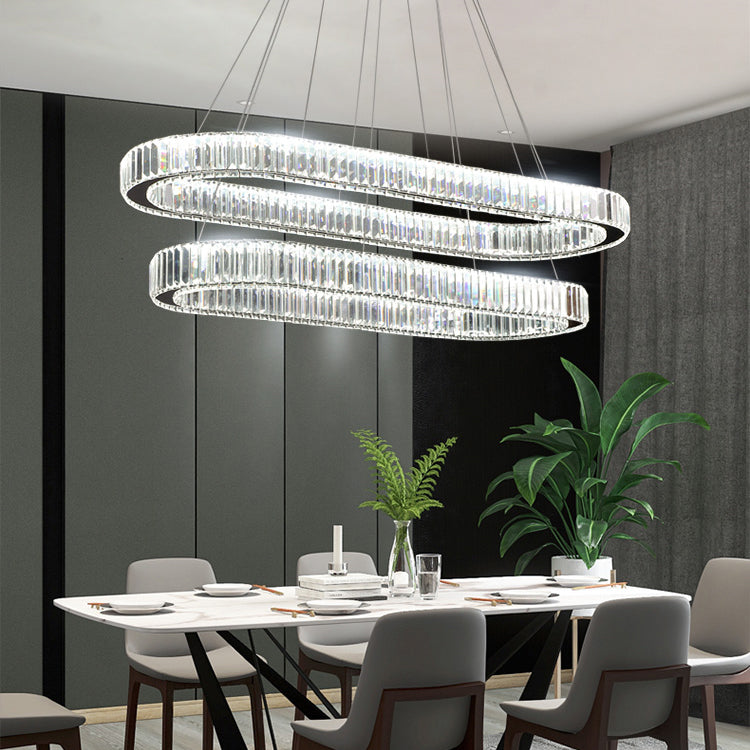 Oval Island Lighting Ideas Modern Chandelier Crystal 2 Light Island Ceiling Light in Gold Finish