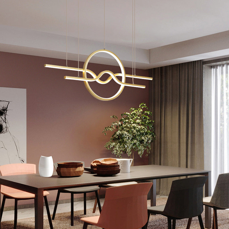 Idee di illuminazione dell'isola geometrica moderna lampadario metallo 3 luci del soffitto isola per sala da pranzo