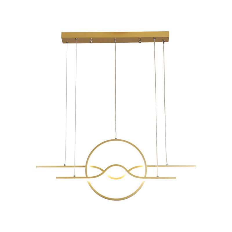 Idee di illuminazione dell'isola geometrica moderna lampadario metallo 3 luci del soffitto isola per sala da pranzo