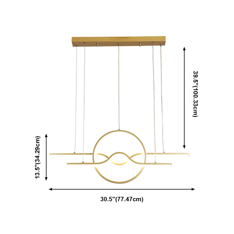 Idee di illuminazione dell'isola geometrica moderna lampadario metallo 3 luci del soffitto isola per sala da pranzo