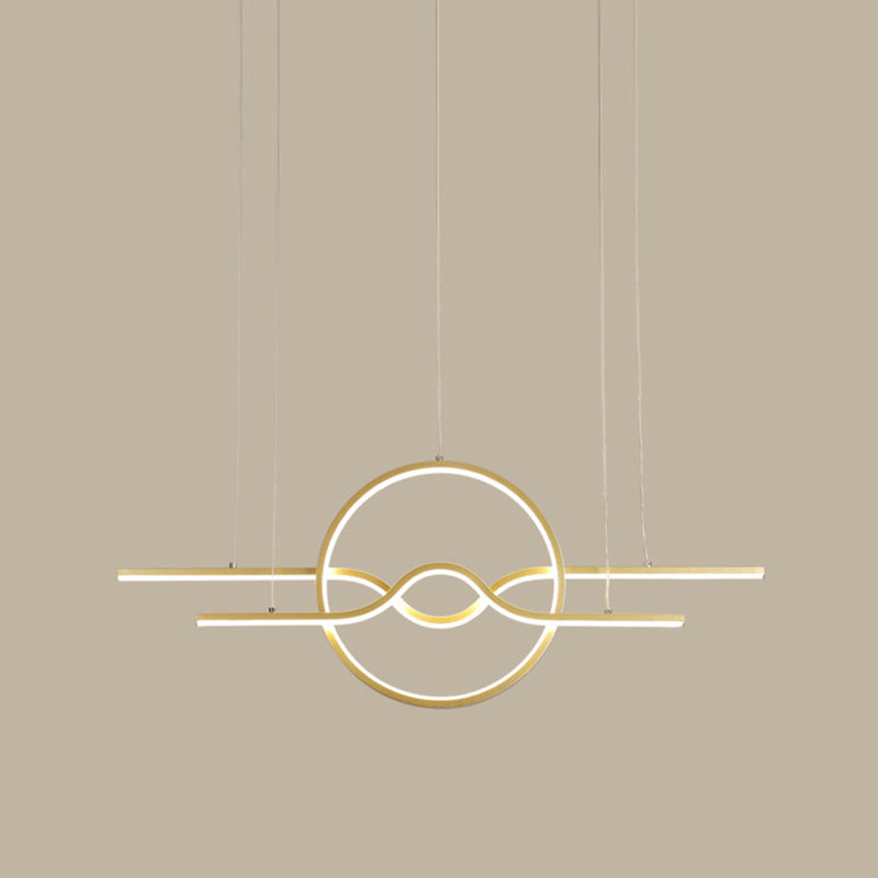 Idee di illuminazione dell'isola geometrica moderna lampadario metallo 3 luci del soffitto isola per sala da pranzo