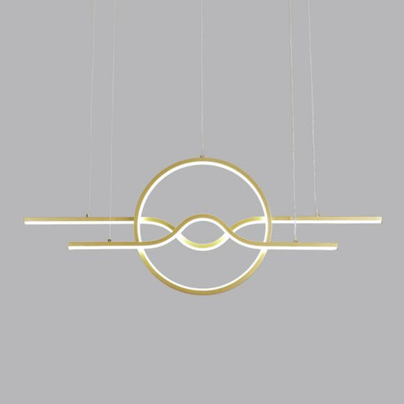 Idee di illuminazione dell'isola geometrica moderna lampadario metallo 3 luci del soffitto isola per sala da pranzo