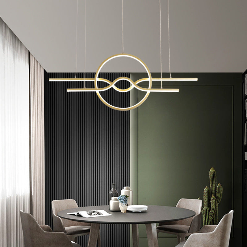 Idee di illuminazione dell'isola geometrica moderna lampadario metallo 3 luci del soffitto isola per sala da pranzo