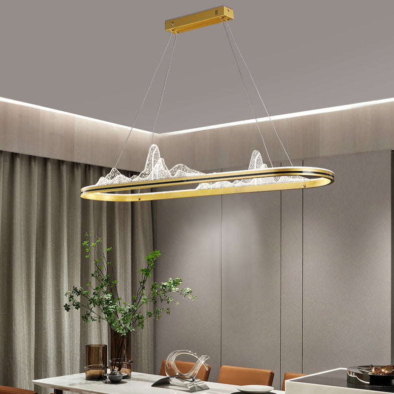 Modern Lighting Chandelier 1 Light Island Lighting Ideas Metal Island Ceiling Light in Gold