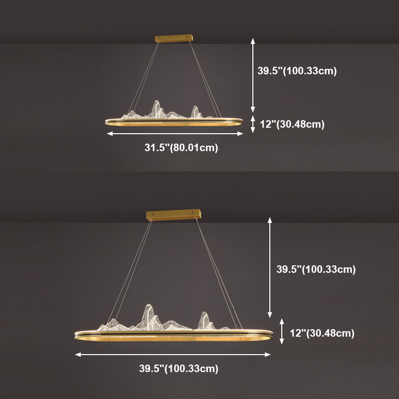 Modern Lighting Chandelier 1 Light Island Lighting Ideas Metal Island Ceiling Light in Gold