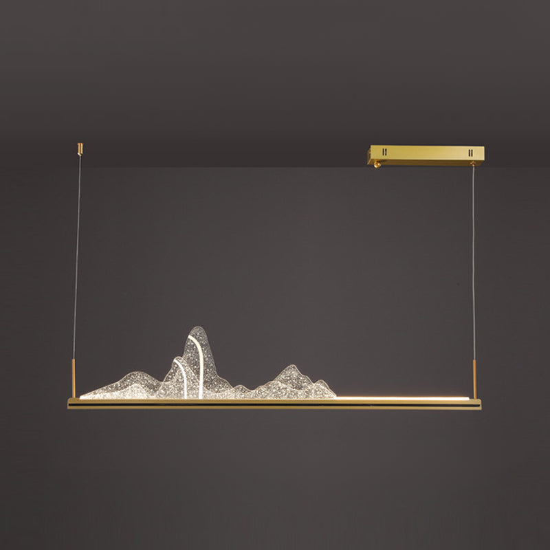 Modern Lighting Chandelier 1 Light Island Lighting Ideas Metal Island Ceiling Light in Gold