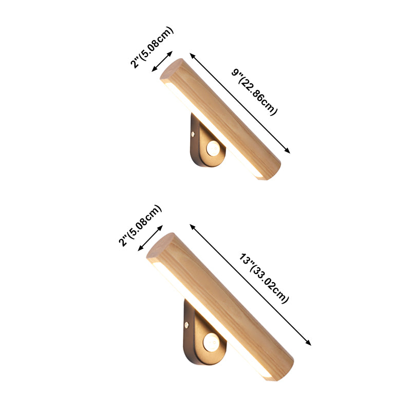 Holzzylinderwandbeleuchtung Modern Moderner Stil 1 Licht nach unten Lesen