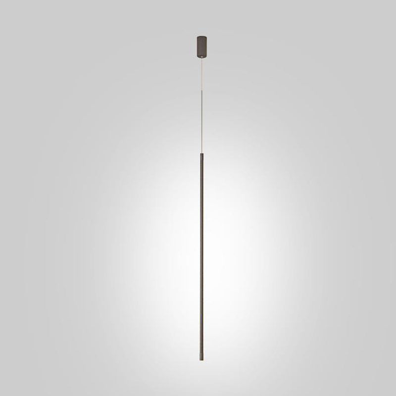 Simple Modern Style Long Line Shape Chandelier Aluminum 1 Light in Black for Living Room Bedroom