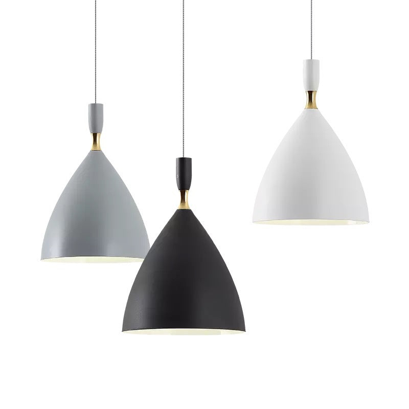 Lámpara colgante de luz colgante moderna con un solo colgante con sombra de hierro forjado