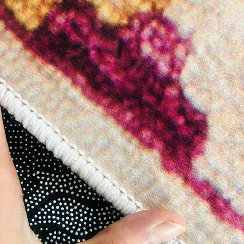 Black Retro Carpet Polyester Graphic Area Carpet Stain Resistant Carpet for Home Decor