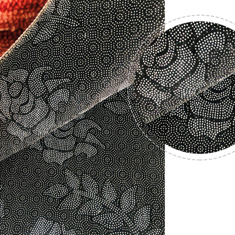 Black Retro Carpet Polyester Graphic Area Carpet Stain Resistant Carpet for Home Decor