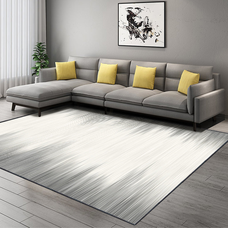 Fancy Grey Modern Area Carpet Geometric Pattern Polyester Area Rug Non-Slip Rug for Home Decor