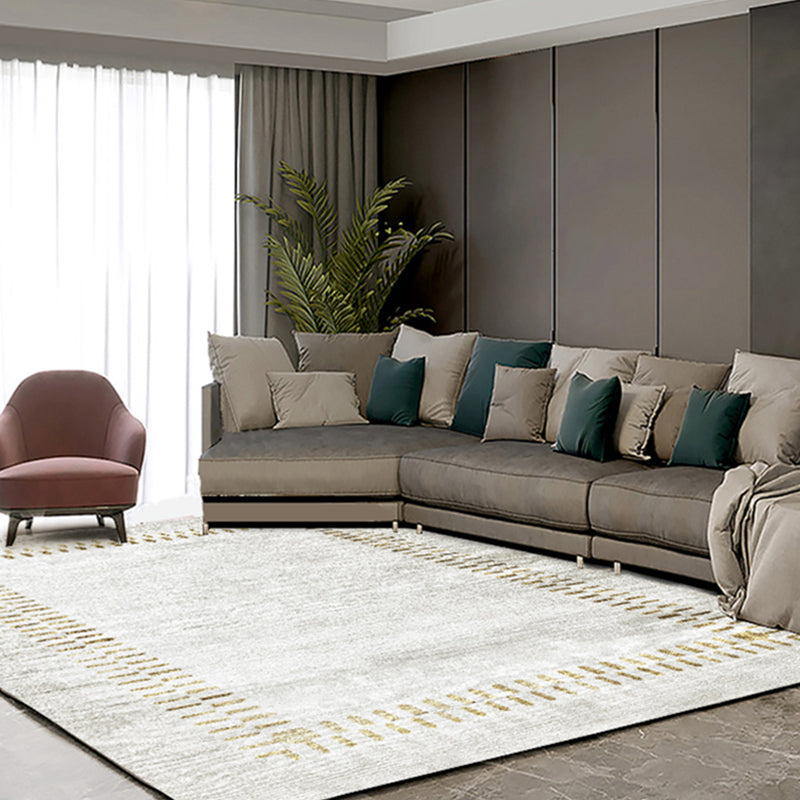 Fancy Grey Modern Area Carpet Geometric Pattern Polyester Area Rug Non-Slip Rug for Home Decor