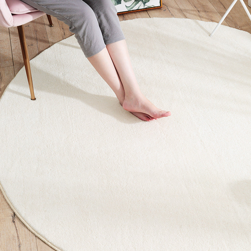 Round Palm Leaves Print Carpet Polyester Modern Indoor Rug Non-Slip Backing Carpet for Living Room