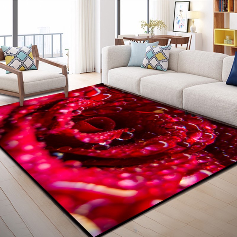 Natural Floral Pattern Indoor Rug Polyester Carpet Stain Resistant Area Carpet for Home Decoration