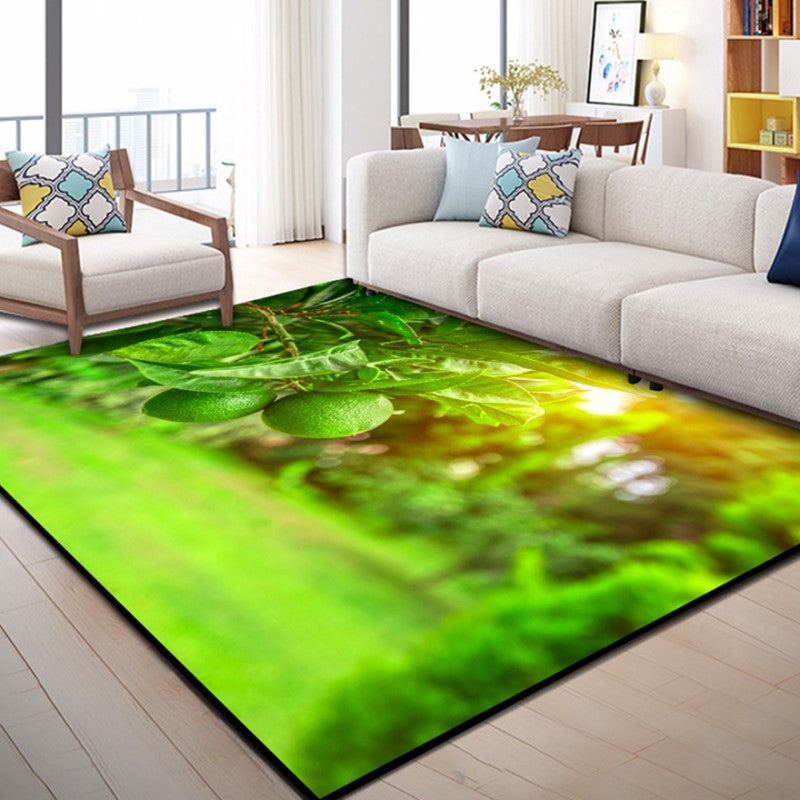 Natural Floral Pattern Indoor Rug Polyester Carpet Stain Resistant Area Carpet for Home Decoration