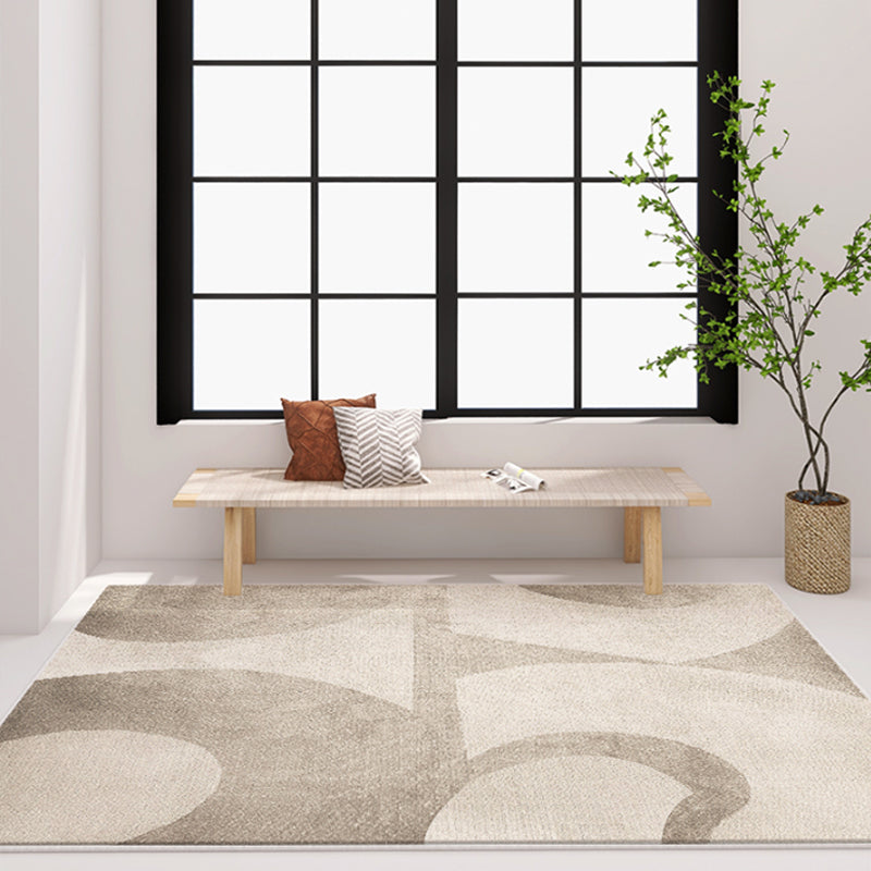 Modern Area Carpet Leisure Contrast Panel Indoor Rug Polyester Rug with Non-Slip Backing