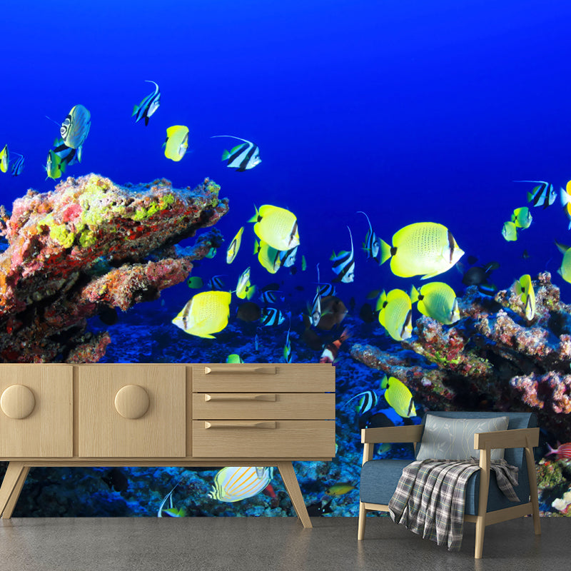Sea Creatures Mural Modern Eco-friendly Wall Covering for Sitting Room