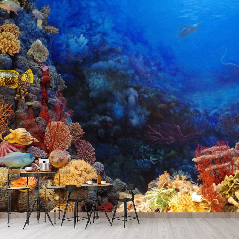 Sea Creatures Mural Modern Eco-friendly Wall Covering for Sitting Room