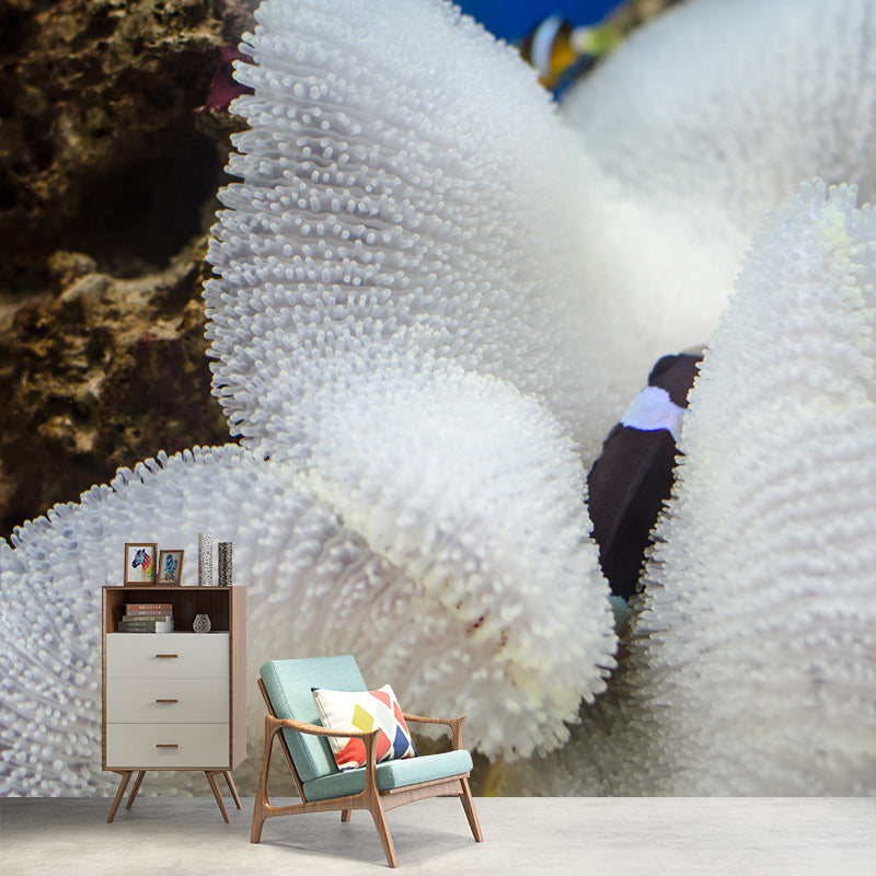 Tropical Sea Creatures Mural Wallpaper Washable Modern Living Room Decoration