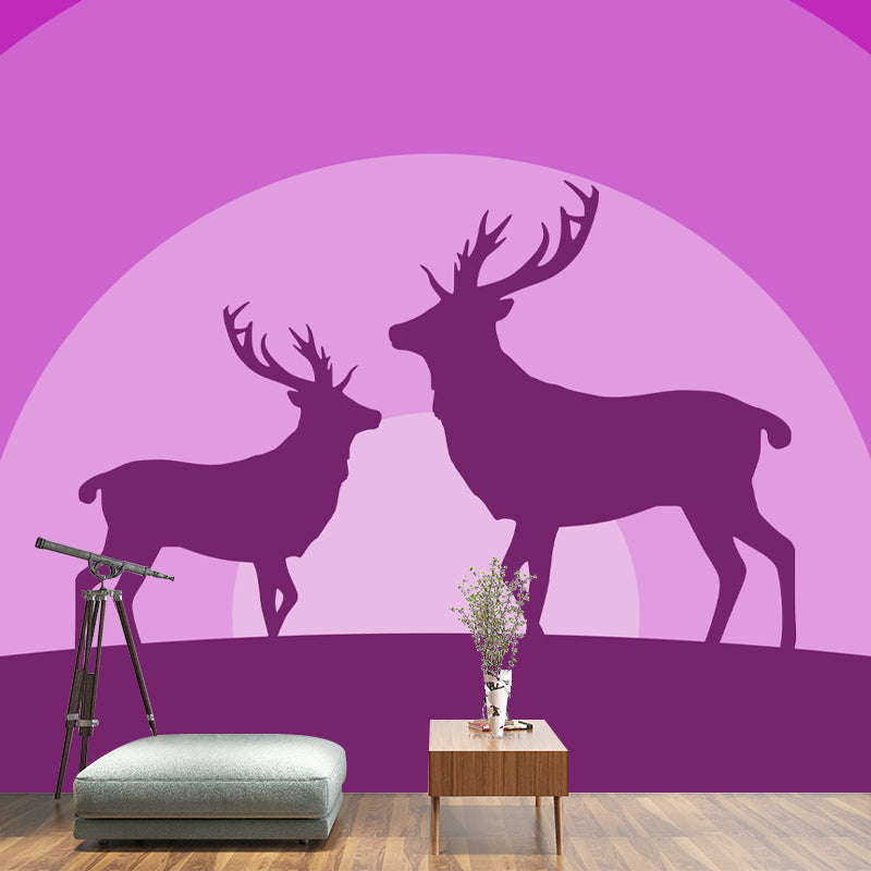 Animal Illustration Mural Decal Modern Style Washable Home Decor, Custom Size