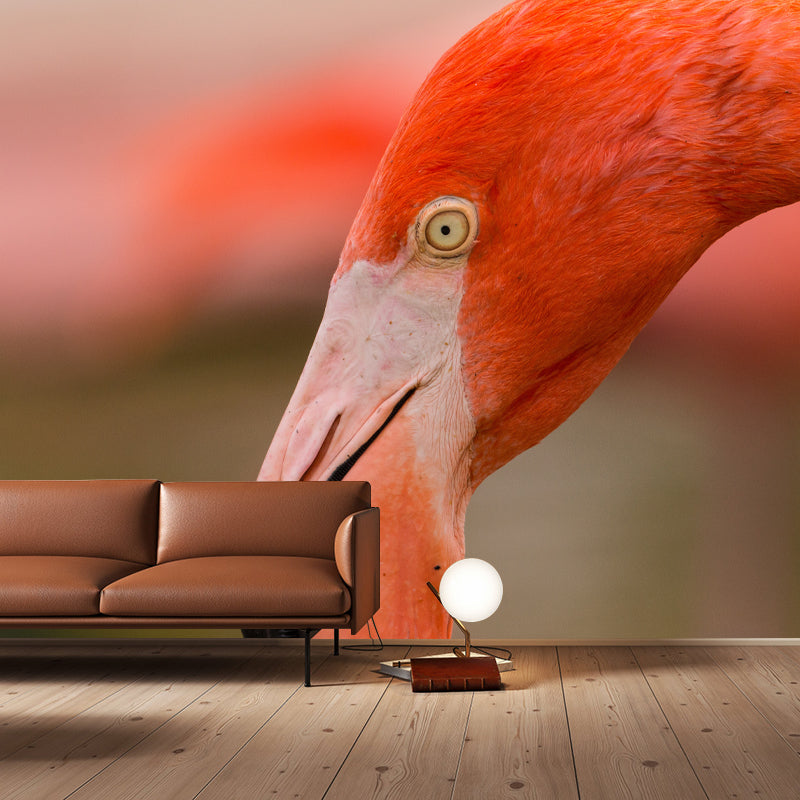 Flamingo Photo Moisture Resistant Mural Decal Modern Wall Decor for Bedroom