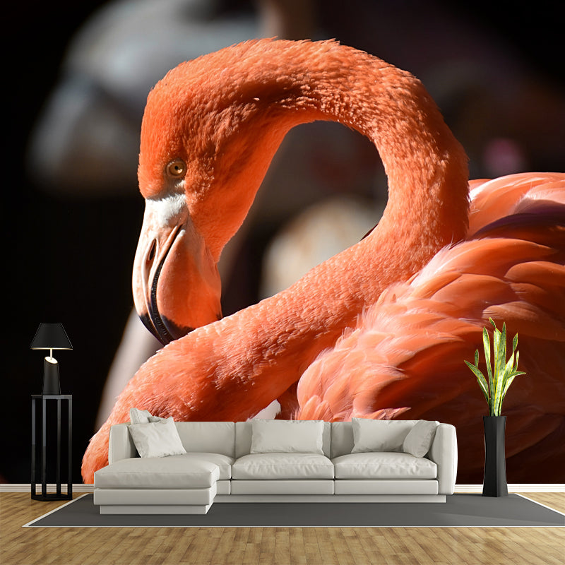Flamingo Photo Moisture Resistant Mural Decal Modern Wall Decor for Bedroom