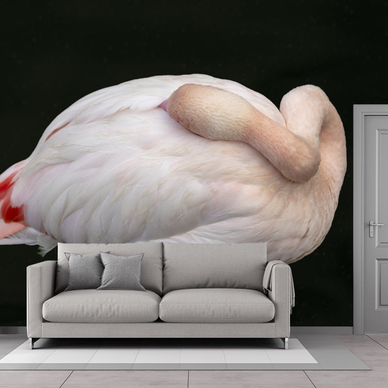 Flamingo Photo Moisture Resistant Mural Decal Modern Wall Decor for Bedroom