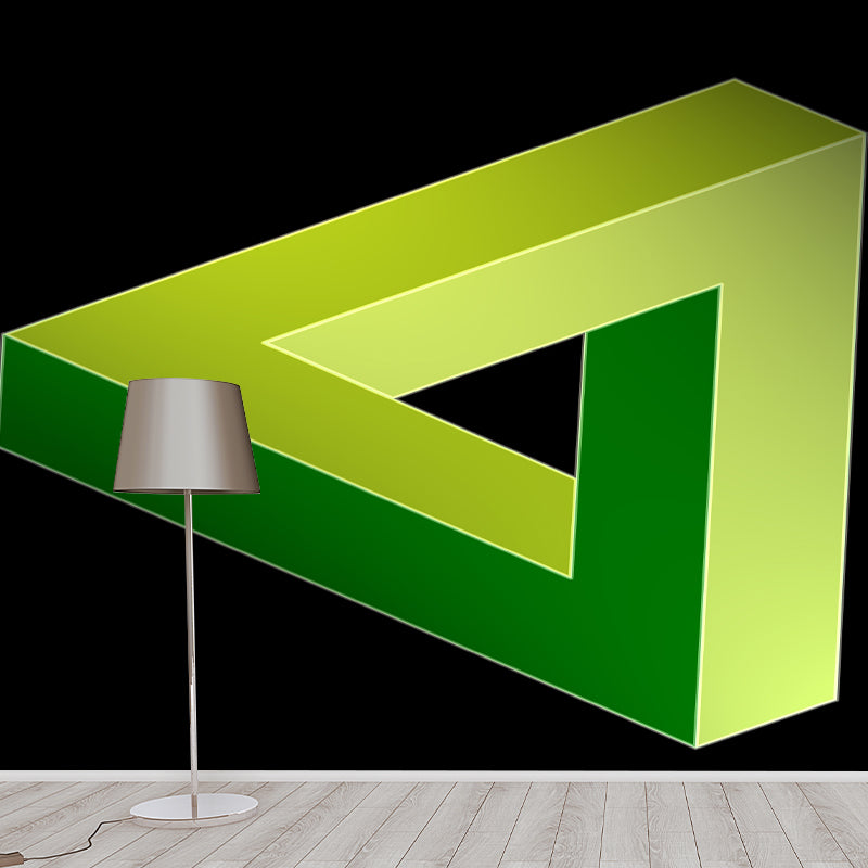 Triangle Geometry Mural Decal for Study Room Washable, Custom Size Available