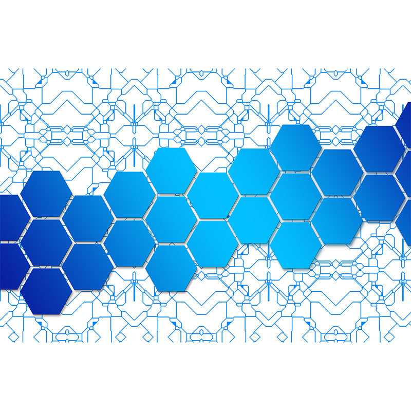 Hexagon Geometry Wall Wall Covering for Living Room, Moisture Resistant