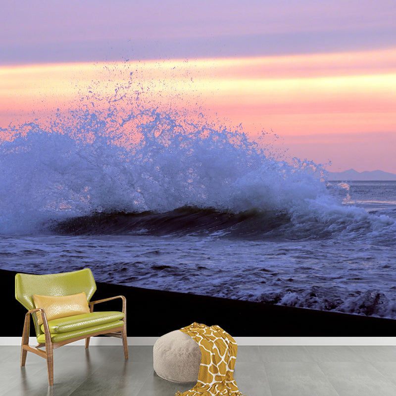 Beach View Wall Murals Tropics Moisture Resistant Wall Covering for Living Room