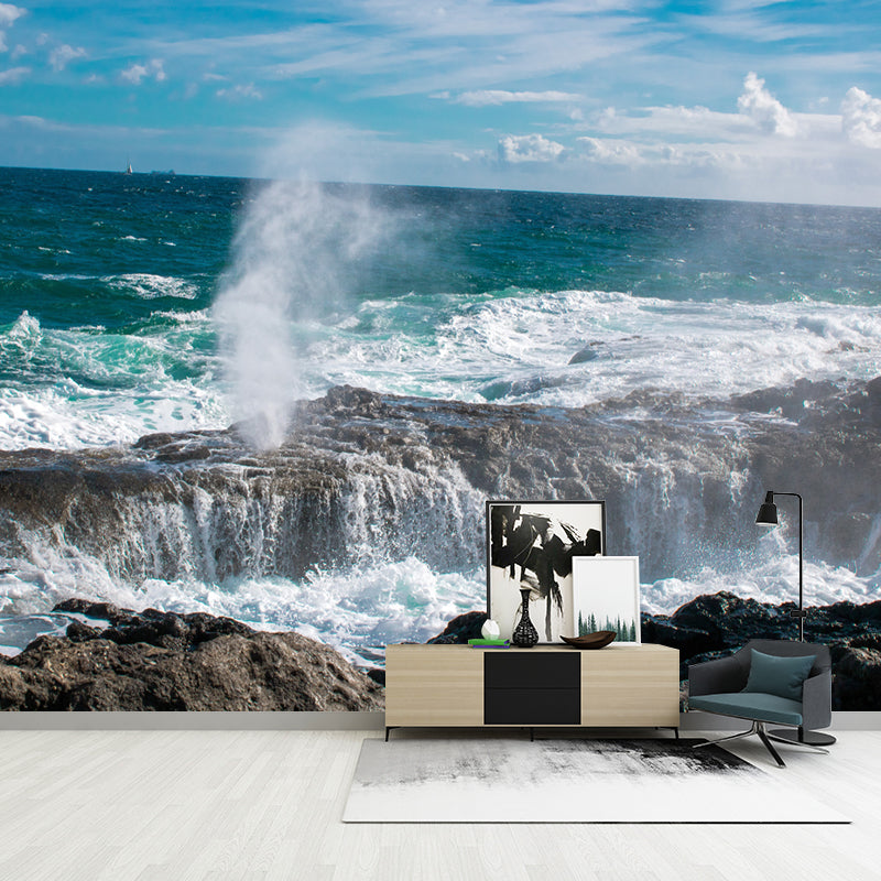 Beach View Stain Resistant Wall Decor for Dining Room Bedroom, Made to Measure