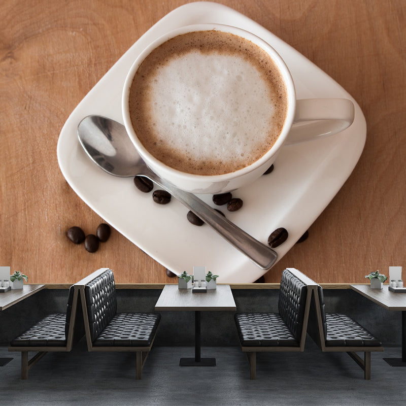 Coffee Mural Environment Friendly Wall Covering for Coffee Shop, Waterproofing