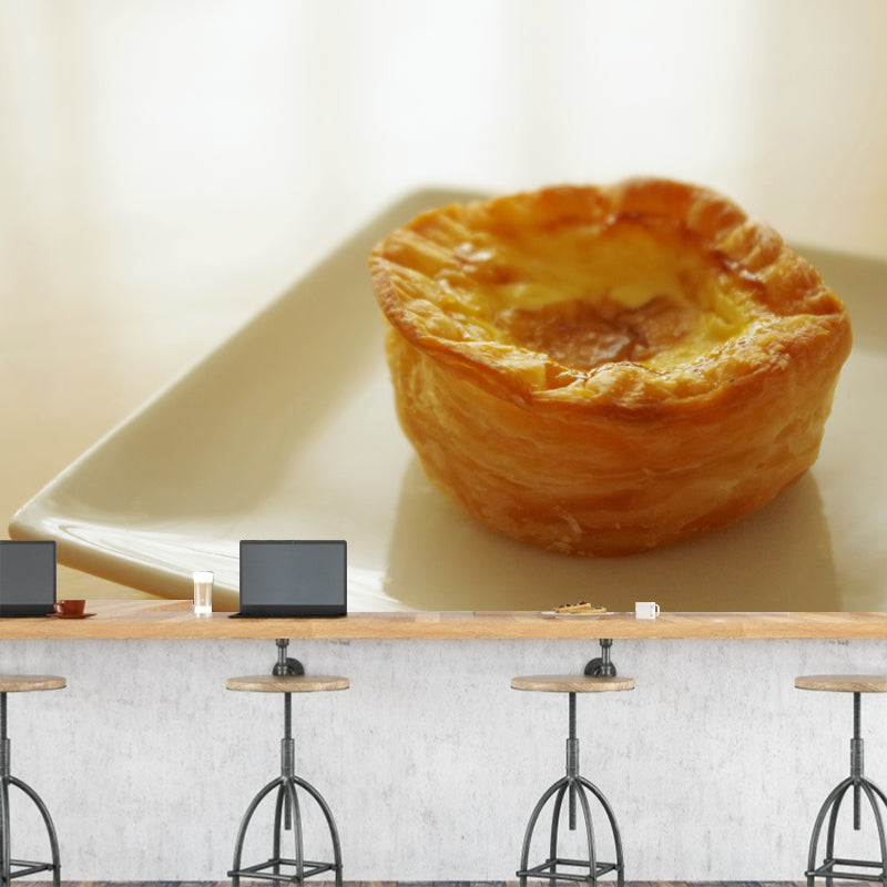 Sweet Food Mural Wallpaper for Commerce Shop Modern Decoration for Dessert Shop, Custom Printed