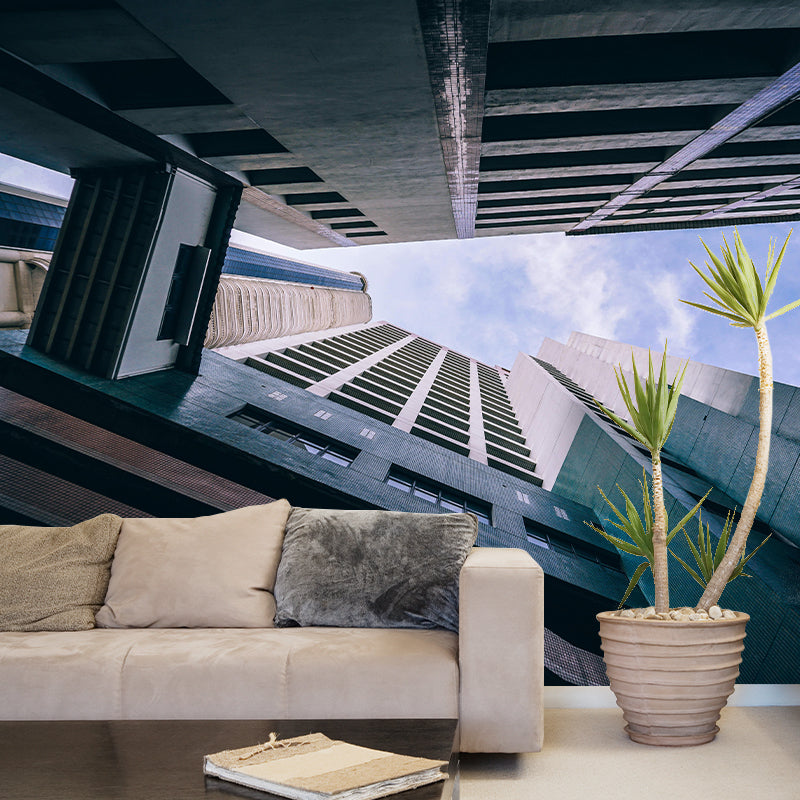 Buildings Photography Wall Mural Modernism Style Wall Decoration for Meeting Room