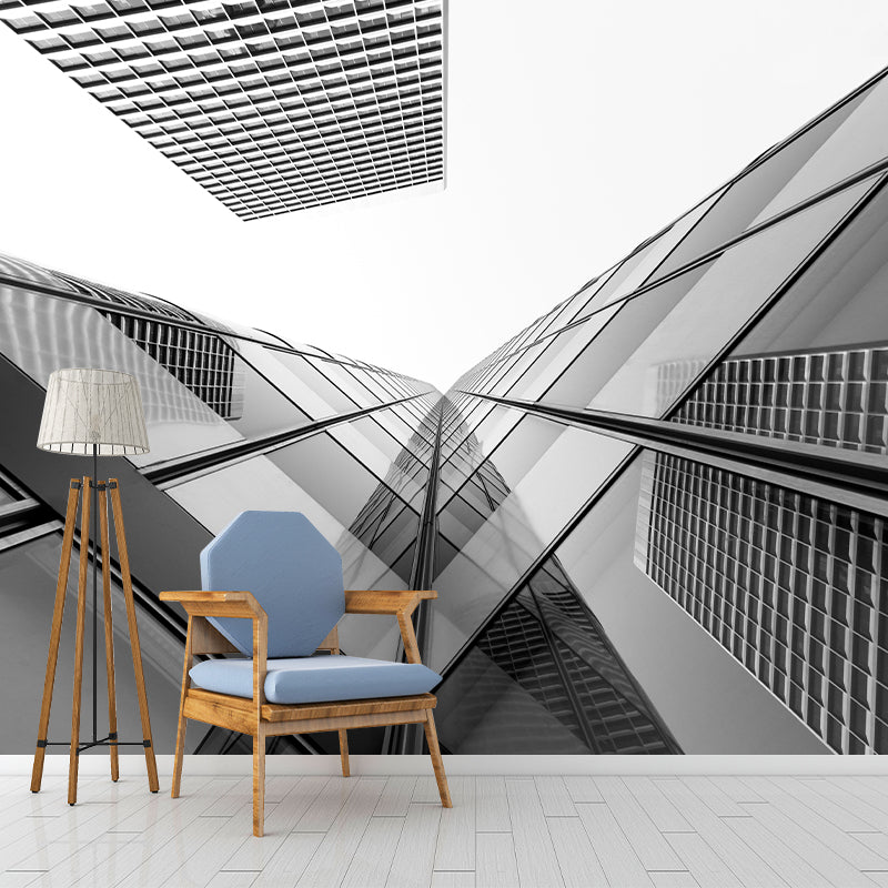 Customized Buildings Photography Wall Mural Mildew Resistant for Decoration