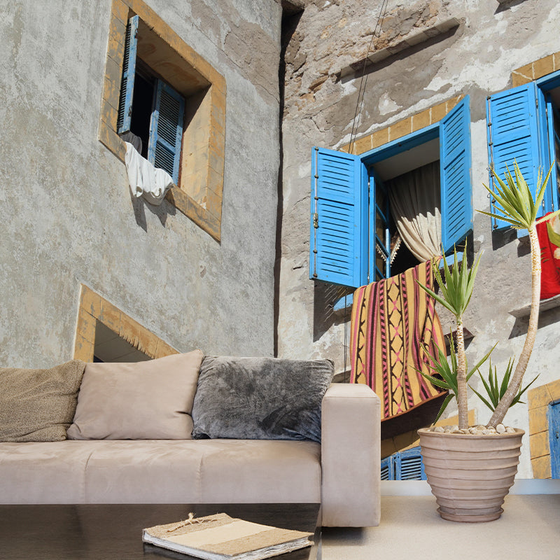 Customized Buildings Photography Wall Mural Mildew Resistant for Living Room