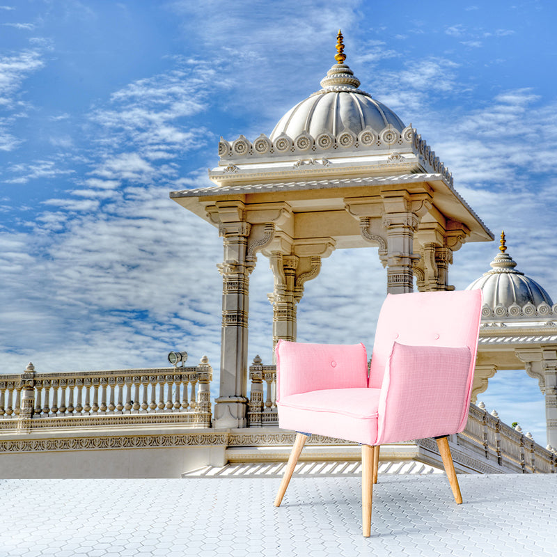 Buildings Mural Contemporary Mildew Resistant Wall Covering for Living Room