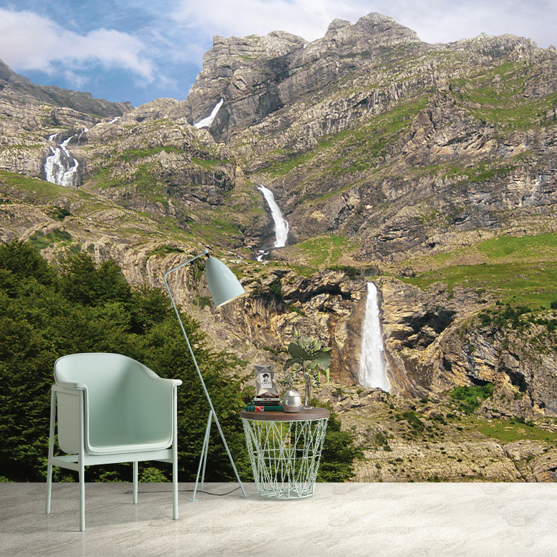 Mountain Scenery Wall Mural Modernism Style Wall Decoration for Study Room