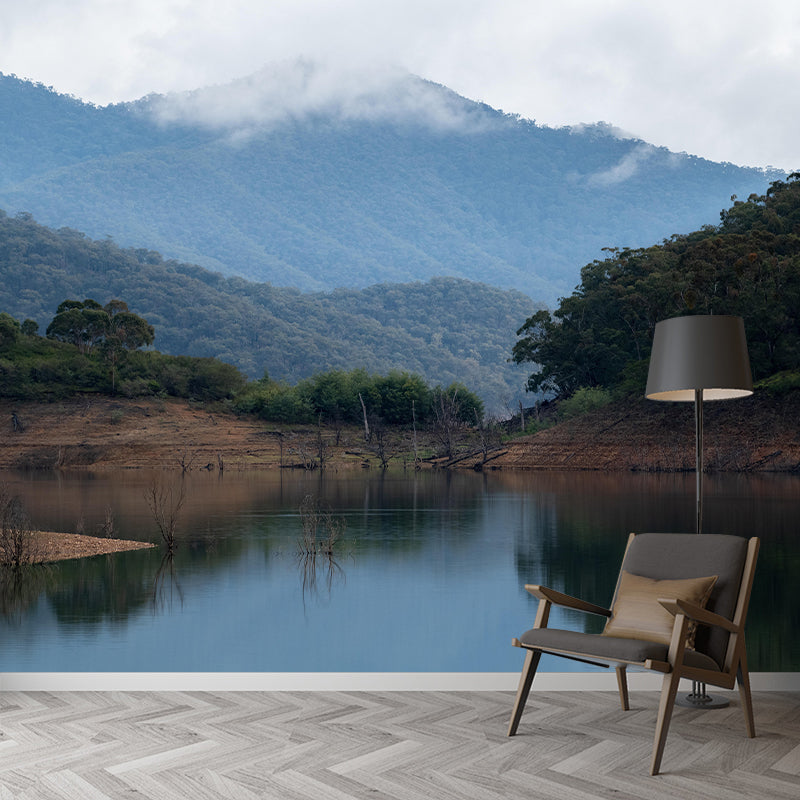 Mountain Landscapes Mural Contemporary Style Mildew Resistant Wall Covering