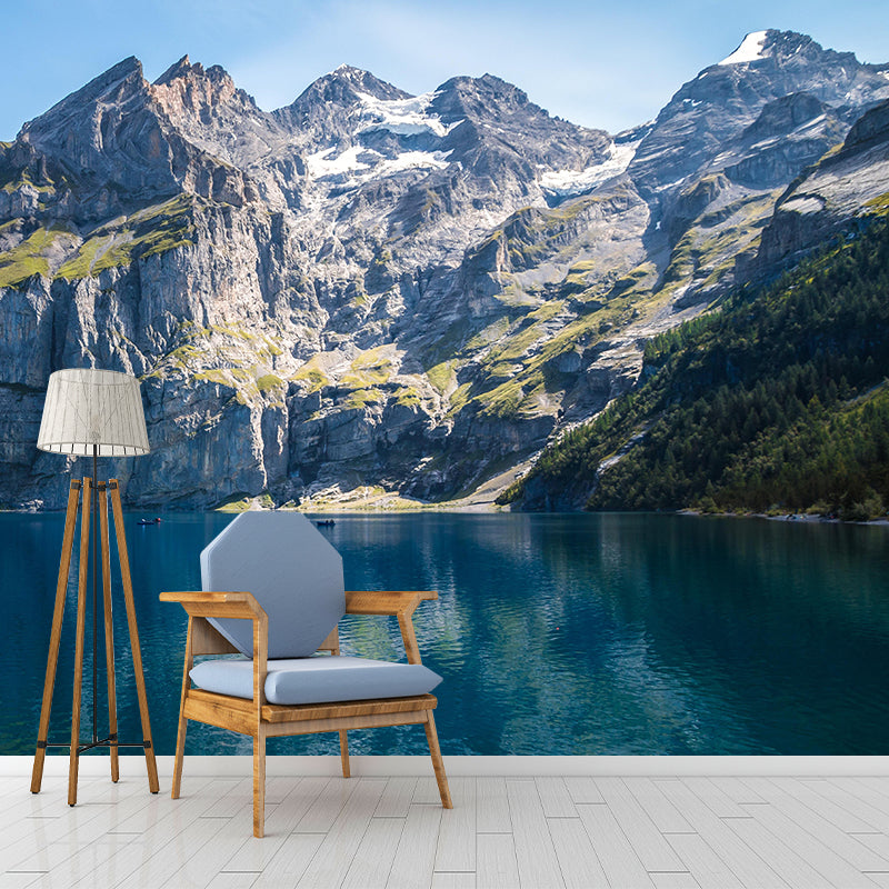 Mountain Scenery Wall Mural Modernism Style Wall Decoration for Living Room