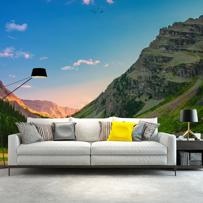 Mountain Scenery Wall Mural Modernism Style Wall Decoration for Sitting Room