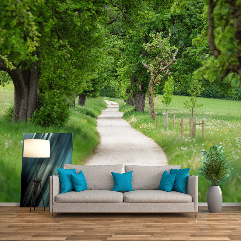 Forest Landscapes Mural Contemporary Mildew Resistant Wall Covering for Dining Room