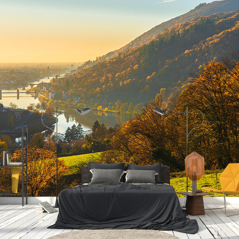 Customized Forest Scenery Wall Mural Mildew Resistant for Living Room Decor