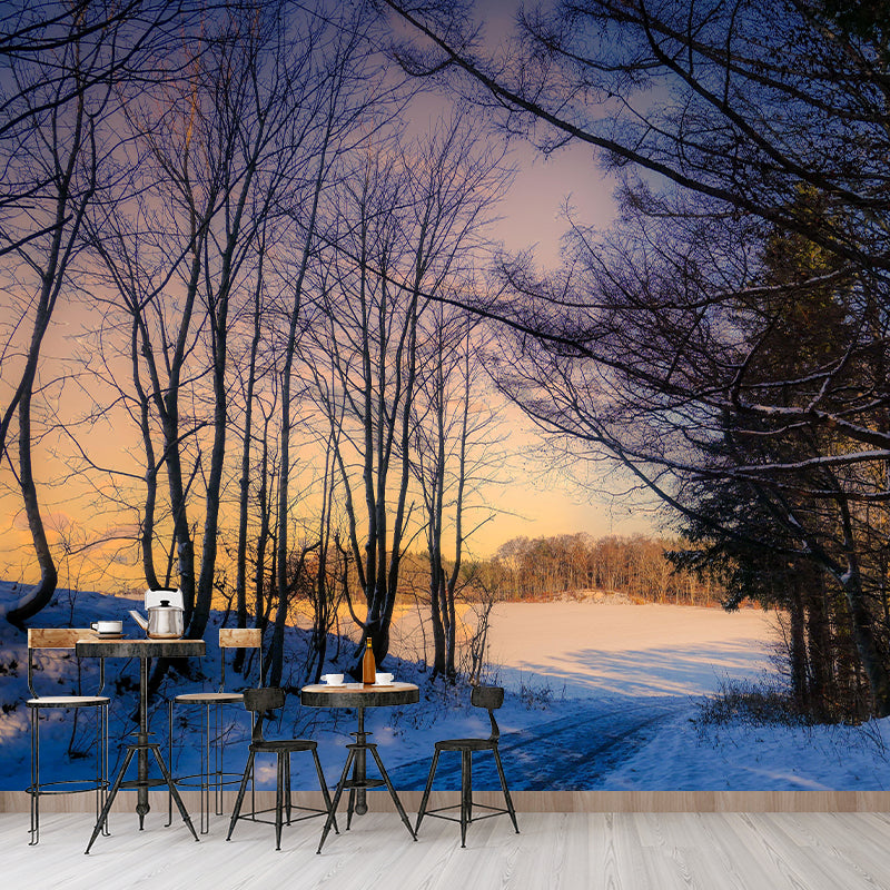 Forest Scenery Wall Mural Modernism Style Wall Decoration for Sitting Room